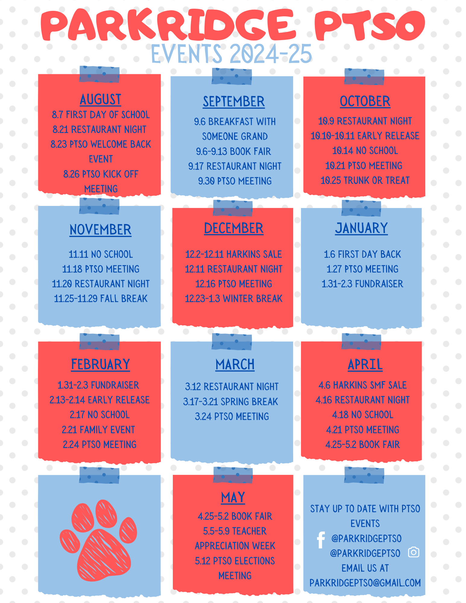 PTSO Calendar