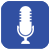 podcast microphone on blue background
