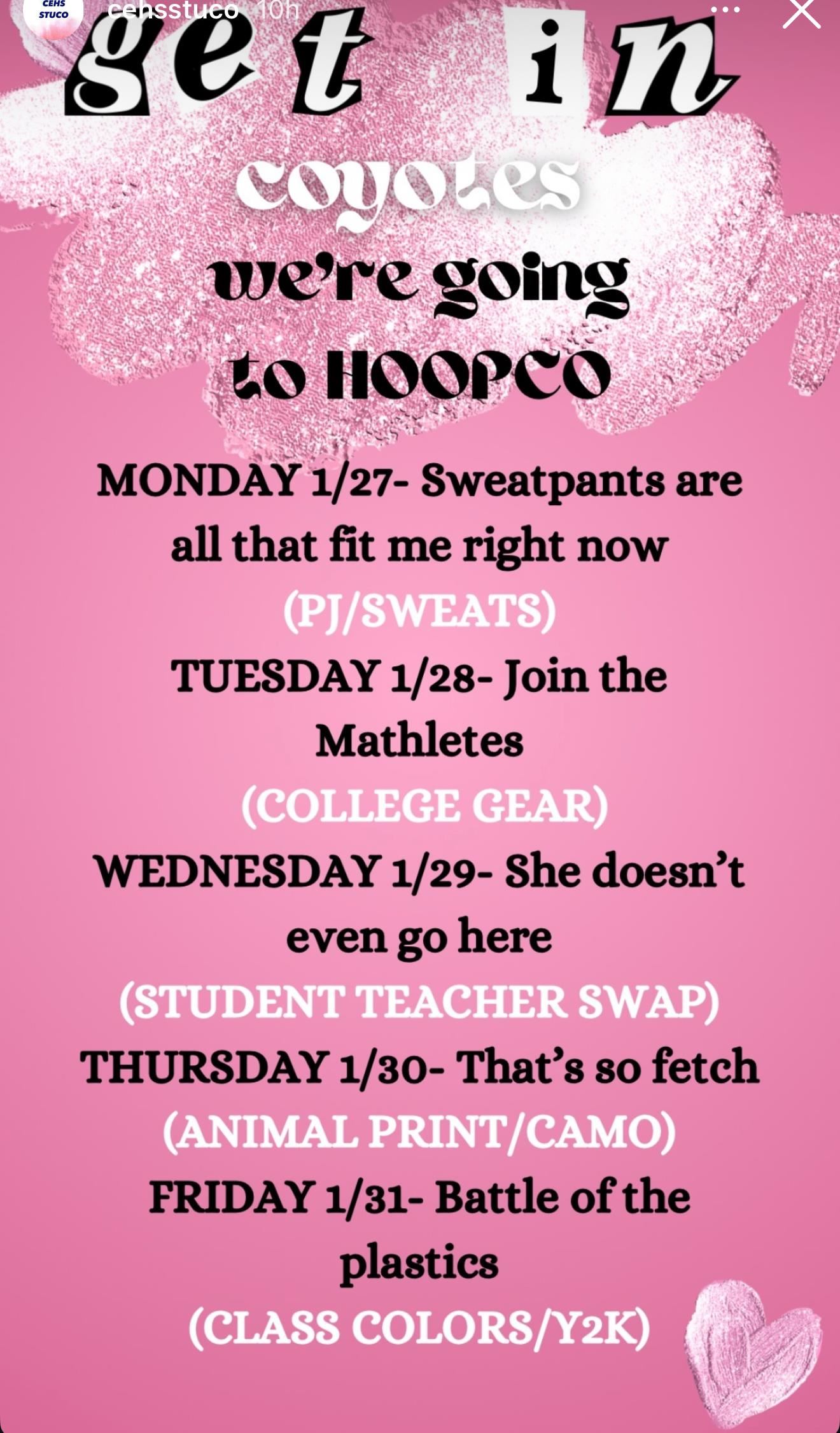Hoopcoming Week Dress Up Days