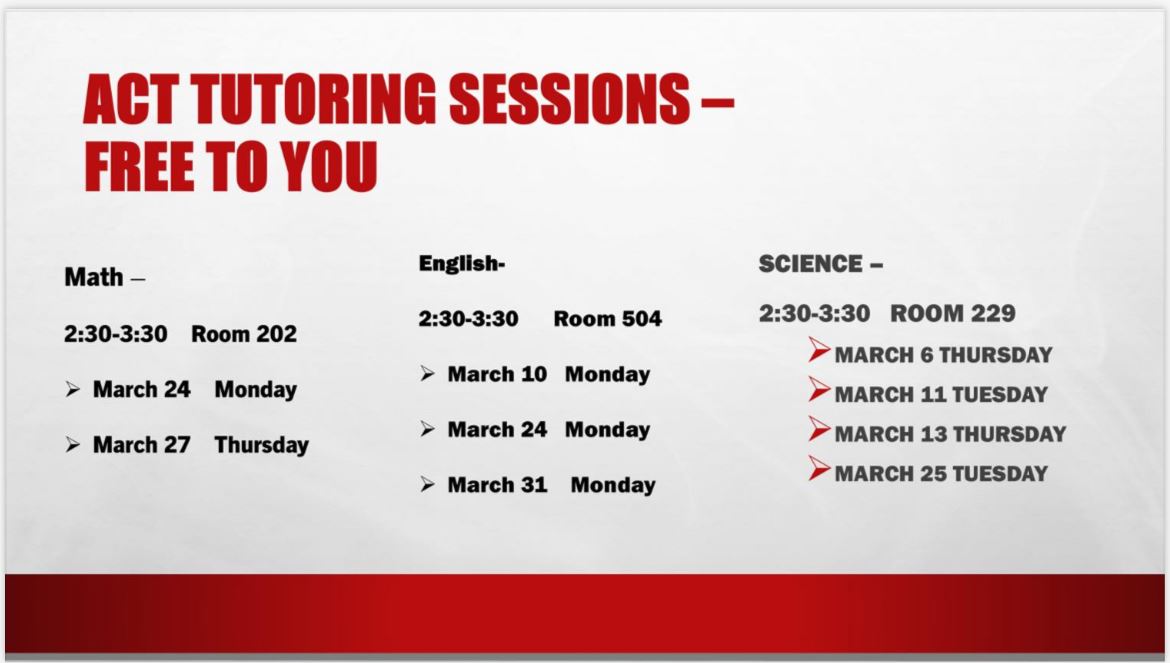  ACT Tutoring - Free!