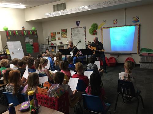 Students participate in song writing workshop 