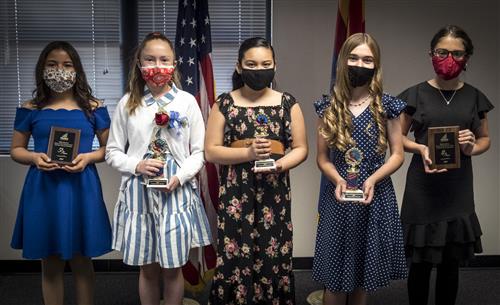 Winning students from day one of the 5-6 speech contest. Names on page below 