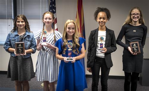 Winning students from day two of the 5-6 speech contest. Names on page below 